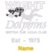 WIGHT DOLPHINS LB LOGO WHITE TEXT   Est + Name